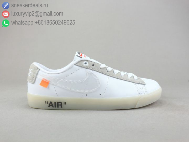 OFF-WHITE X NIKE AIR FORCE 1 LOW WHITE BEIGE CLEAR LEATHER UNISEX SKATE SHOES